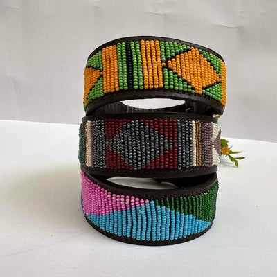 Maasai Beaded Dog Collar - Traditional East African Accessory for Your Pet