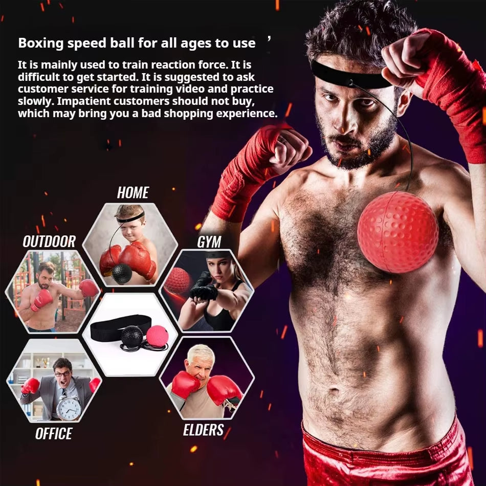 Boxing Speed Ball Head-Mounted PU Punch Ball MMA Sanda Training Hand Eye Reaction Gym Sandbag Muay Thai Boxeo Fitness Equipment