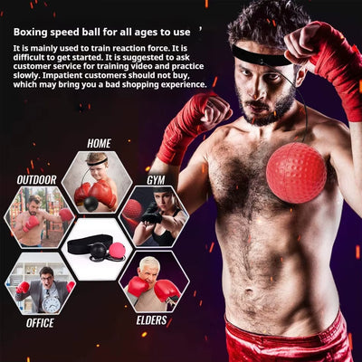Boxing Speed Ball Head-Mounted PU Punch Ball MMA Sanda Training Hand Eye Reaction Gym Sandbag Muay Thai Boxeo Fitness Equipment