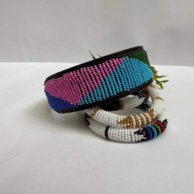 Maasai Beaded Dog Collar - Traditional East African Accessory for Your Pet