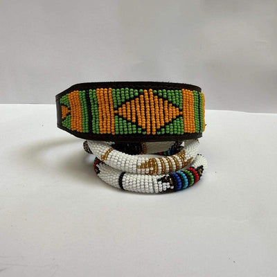 Maasai Beaded Dog Collar - Traditional East African Accessory for Your Pet