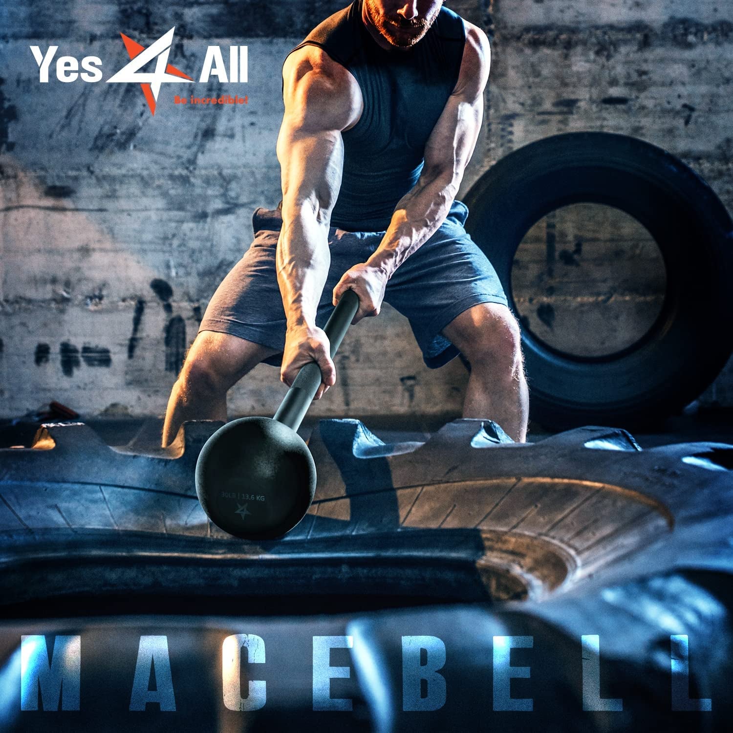 Steel Mace Bell for Strength Training, Shoulder, Grips & Forearms Workouts - Weight Available: 5, 7, 10, 15, 20, 25, 30 Lbs
